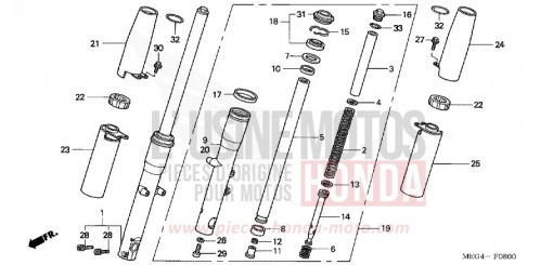 GABEL, VORNE VT750CA6 de 2006